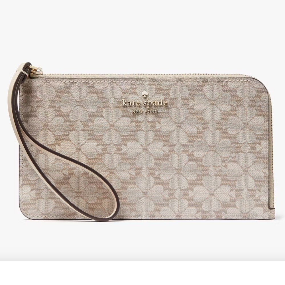 NWT Kate Spade Biege Flower Wristlet